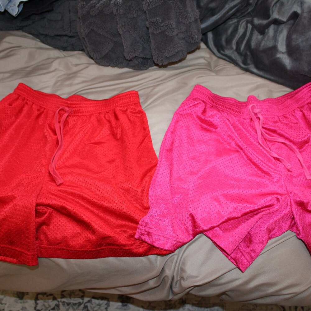 Total Girl Hot Pink & Red Duo Mesh Shorts (2 Pair)
